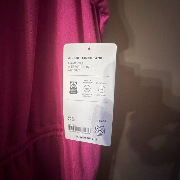 Women's Plus 2X NWT Athleta Air Out Cinch Pink Tank Lightweight Soft - Picture 10 of 12